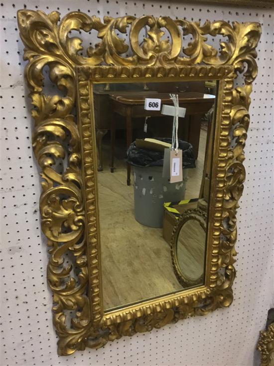 Florentine carved giltwood wall mirror